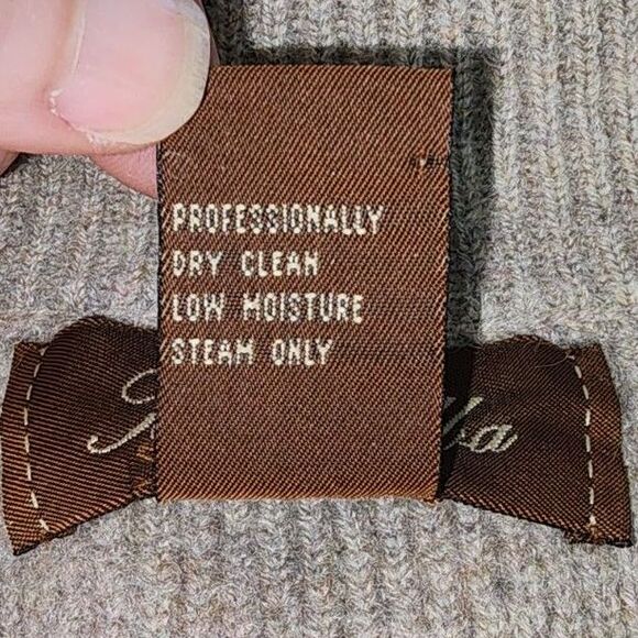 Tasso Elba Men's Beige 100% Wool Full Zip Sweater Size L - Picture 7 of 7